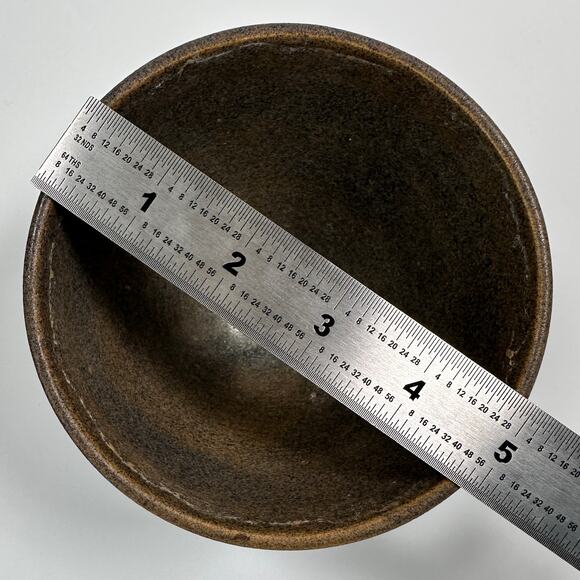 Vintage Studio Pottery Bowl by McElroy 1952 – Brutalist Brown Glaze Vessel - Picture 8 of 9